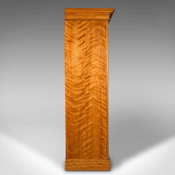 7' 3" Antique Triple Wardrobe, Scottish, Satinwood, Taylor and Sons, Victorian