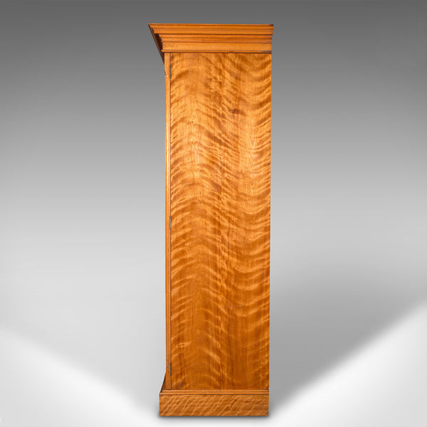 7' 3" Antique Triple Wardrobe, Scottish, Satinwood, Taylor and Sons, Victorian