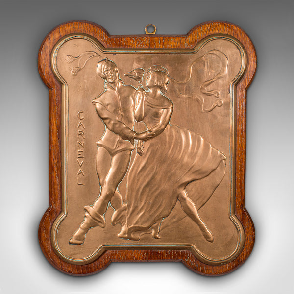 Pair Of Antique Carnival Plaques, Venetian, Bronze, Decorative, Victorian, 1900