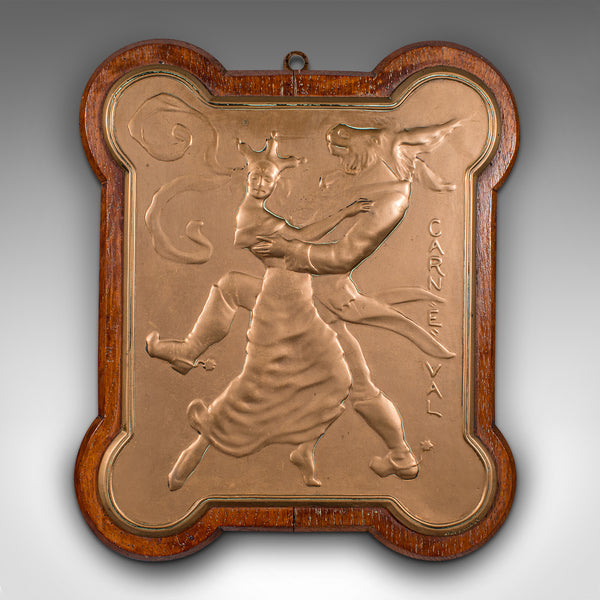 Pair Of Antique Carnival Plaques, Venetian, Bronze, Decorative, Victorian, 1900