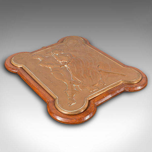 Pair Of Antique Carnival Plaques, Venetian, Bronze, Decorative, Victorian, 1900