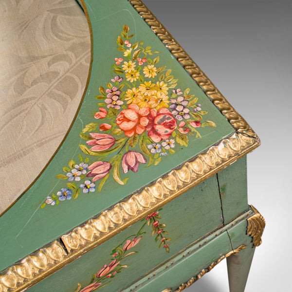 Antique Hand Painted Bijouterie Table, French, Pine, Display Cabinet, Victorian