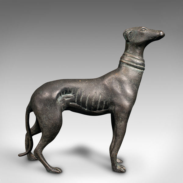 Vintage Greyhound Figure, French, Bronze, Dog Statue, Art Deco Taste, Circa 1930
