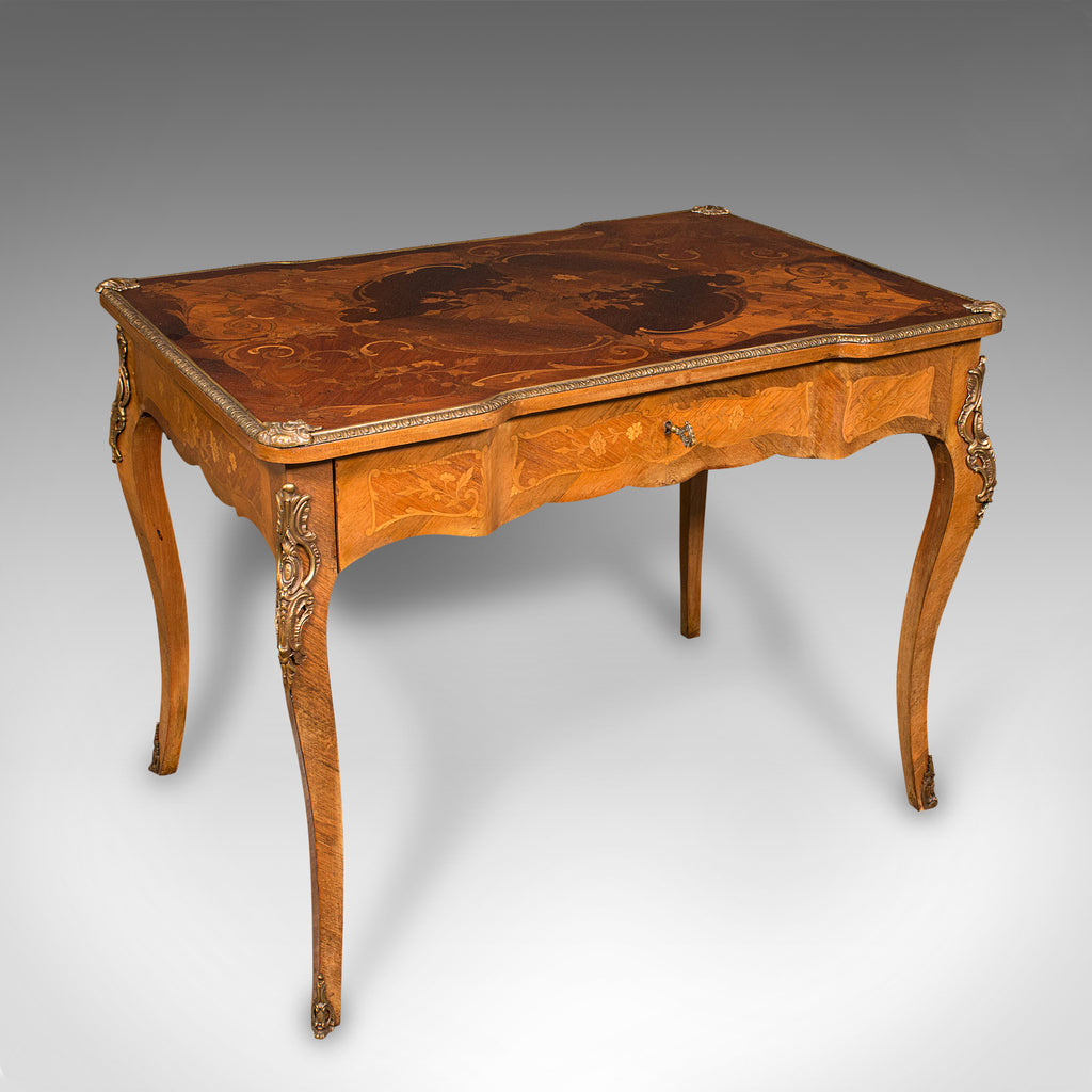 Antique Writing Desk, French, Decorative Centre Table, Louis XV Taste, Victorian