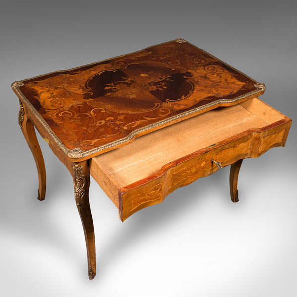 Antique Writing Desk, French, Decorative Centre Table, Louis XV Taste, Victorian