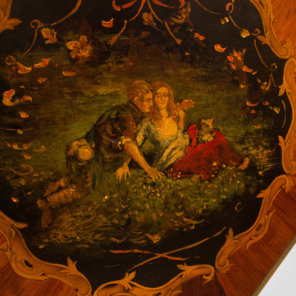 Antique Decorative Side Table, Continental, Lamp, Regency Revival, Victorian