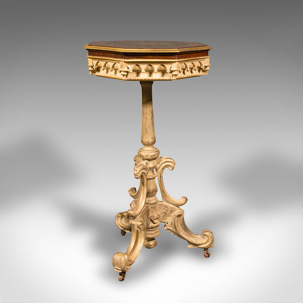 Antique Decorative Side Table, Continental, Lamp, Regency Revival, Victorian