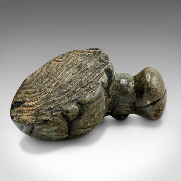 Small Antique Hippopotamus Figure, African, Soapstone, Hand Carved, Victorian