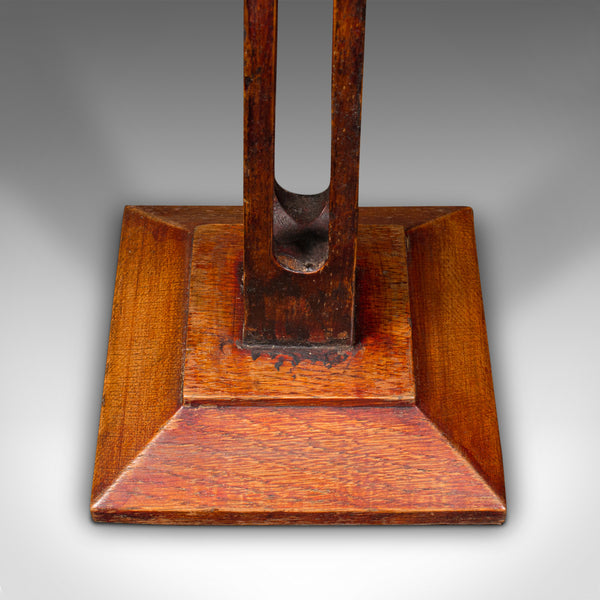 Small Antique Statue Stand, English, Oak, Pedestal, Torchere Column, Victorian