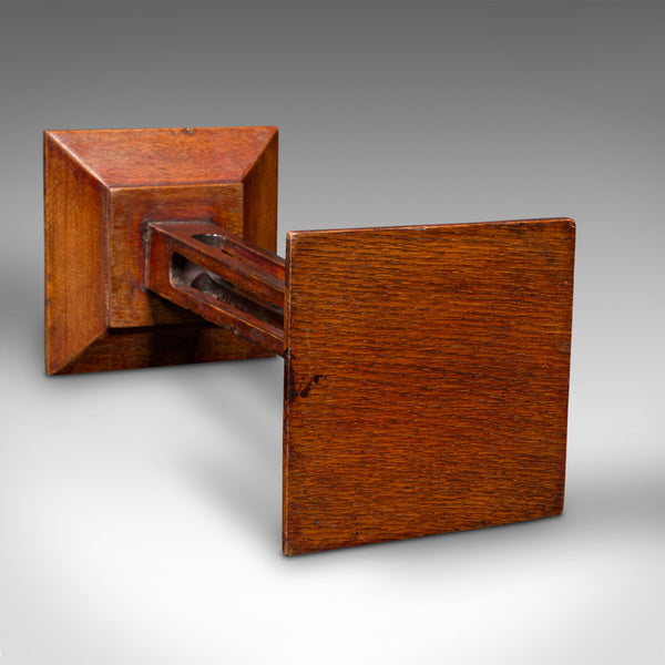 Small Antique Statue Stand, English, Oak, Pedestal, Torchere Column, Victorian