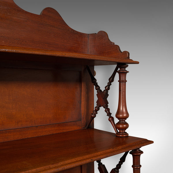 Antique Mounted Whatnot, English, Bookshelf, Collectibles Shelf, Victorian, 1900