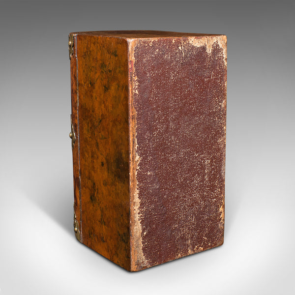 Antique Domed Top Caddy, English, Burr Walnut, Brass, Keepsake Box, Victorian
