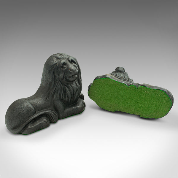 Pair Of Antique Lion Bookends, English, Cast Iron, Decor, Book Rest, Victorian