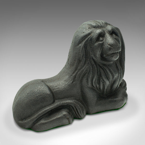 Pair Of Antique Lion Bookends, English, Cast Iron, Decor, Book Rest, Victorian