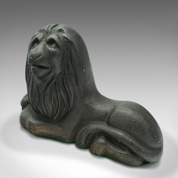 Pair Of Antique Lion Bookends, English, Cast Iron, Decor, Book Rest, Victorian