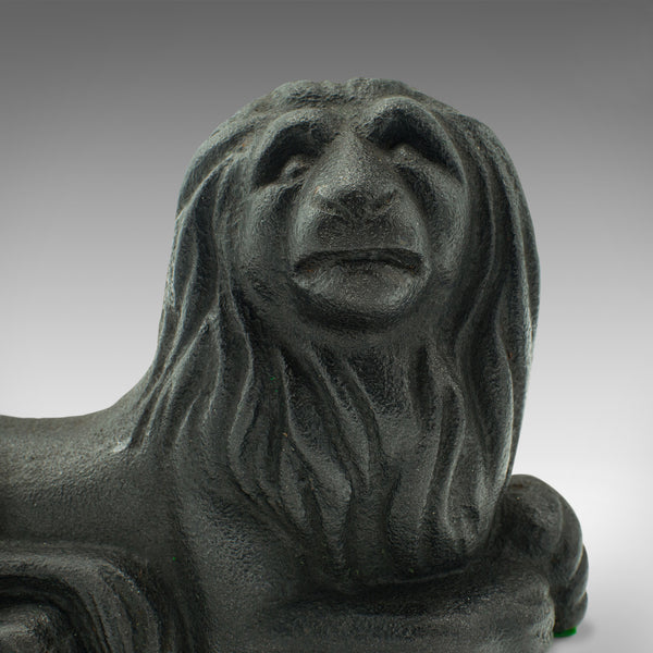 Pair Of Antique Lion Bookends, English, Cast Iron, Decor, Book Rest, Victorian