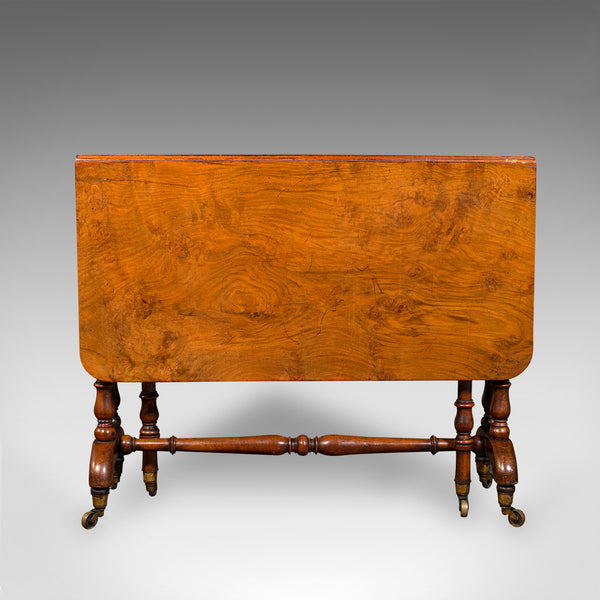 Antique Sutherland Table, English, Walnut, Gate Leg, Occasional, Regency, C.1830