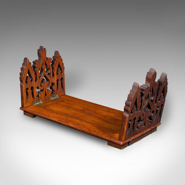 Antique Book Slide, English, Walnut, Extending, Novel Stand, Victorian, C.1850
