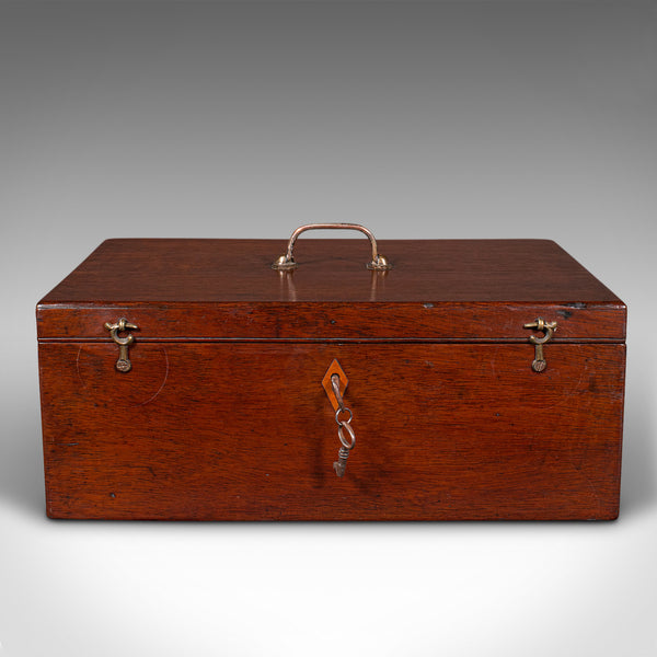 Antique Travelling Jewellery Salesman's Box, English Carry Case, Victorian, 1850