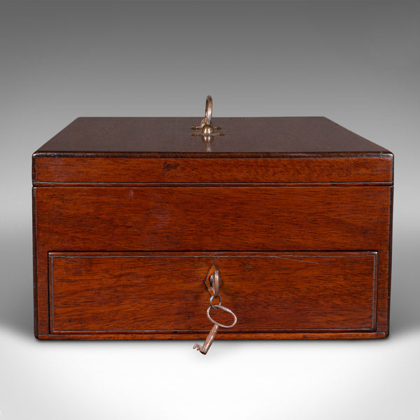 Antique Travelling Jewellery Salesman's Box, English Carry Case, Victorian, 1850