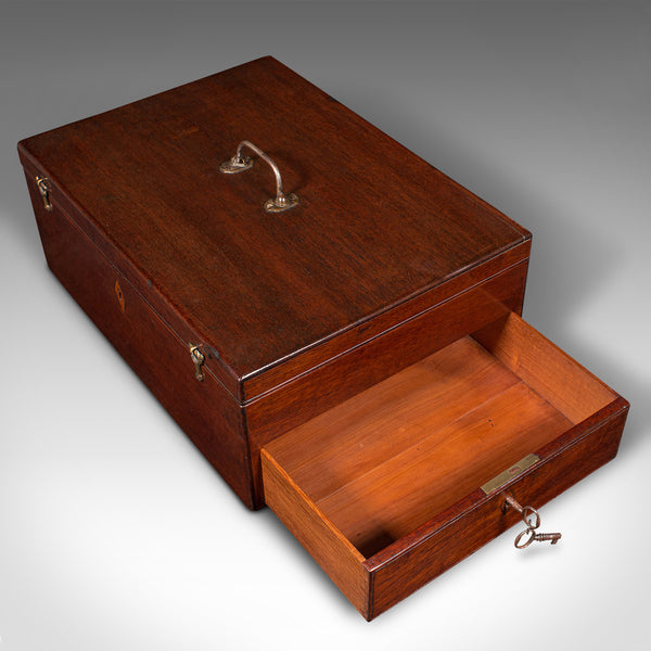 Antique Travelling Jewellery Salesman's Box, English Carry Case, Victorian, 1850