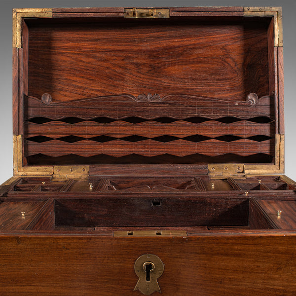 Antique Campaign Correspondence Box, Indian, Colonial Writing Case, Victorian