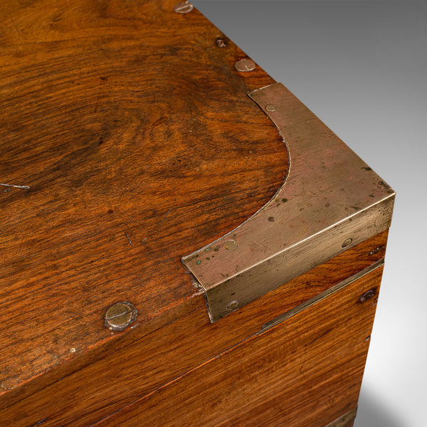 Antique Campaign Correspondence Box, Indian, Colonial Writing Case, Victorian