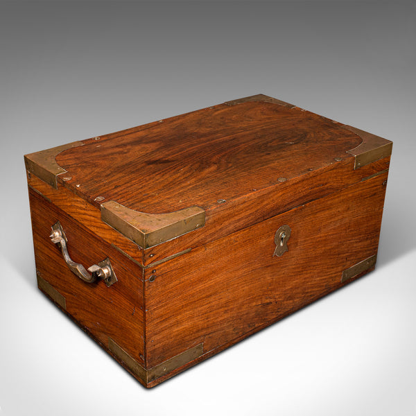 Antique Campaign Correspondence Box, Indian, Colonial Writing Case, Victorian