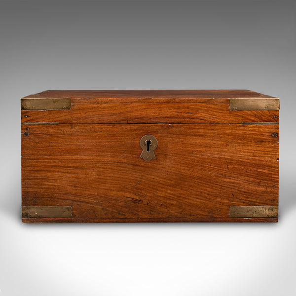 Antique Campaign Correspondence Box, Indian, Colonial Writing Case, Victorian