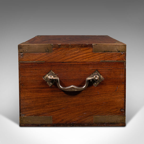 Antique Campaign Correspondence Box, Indian, Colonial Writing Case, Victorian