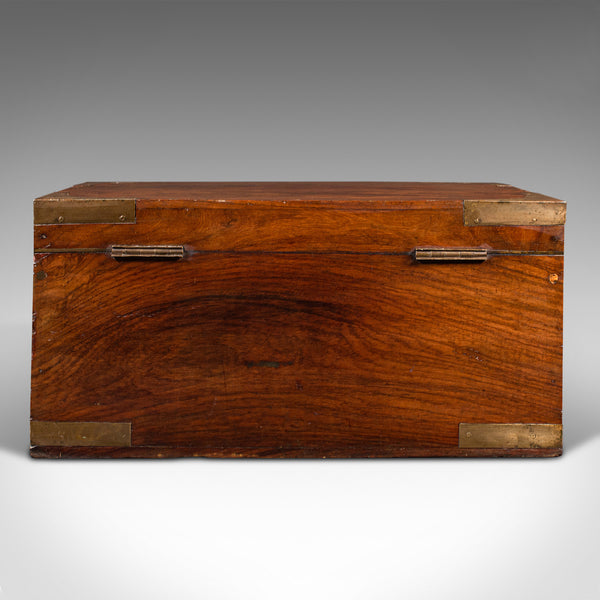 Antique Campaign Correspondence Box, Indian, Colonial Writing Case, Victorian
