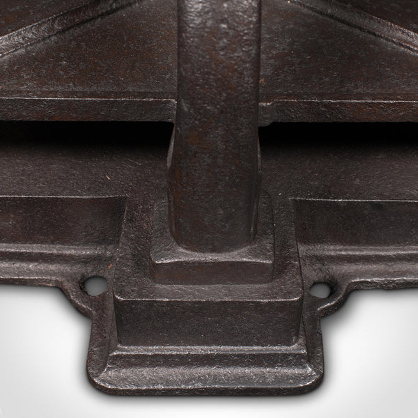 Antique Tabletop Press, English, Cast Iron, Rotary, Flower Pressing, Victorian