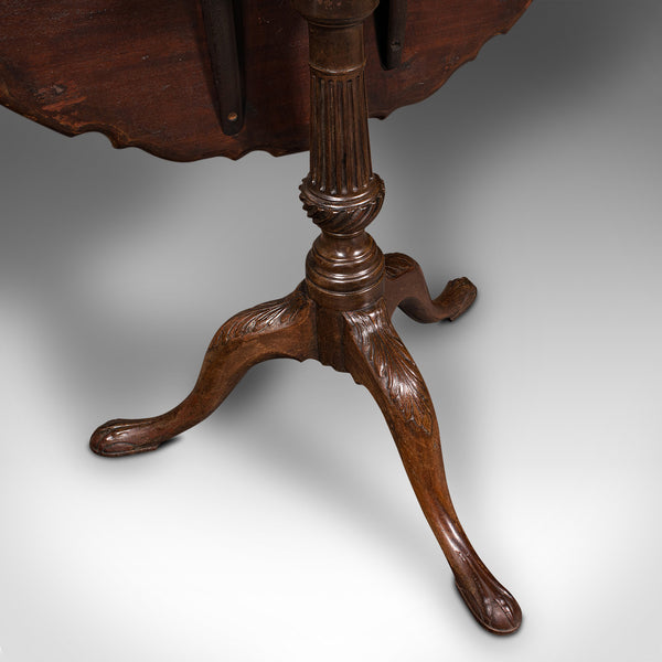 Antique Pie Crust Lamp Table, English, Tilt Top, Occasional, Victorian, C.1870