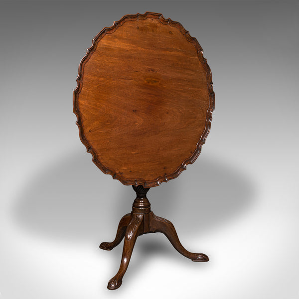 Antique Pie Crust Lamp Table, English, Tilt Top, Occasional, Victorian, C.1870