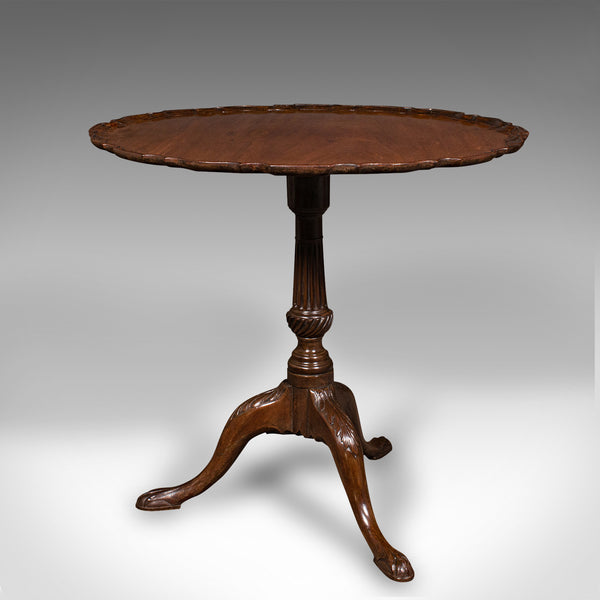 Antique Pie Crust Lamp Table, English, Tilt Top, Occasional, Victorian, C.1870