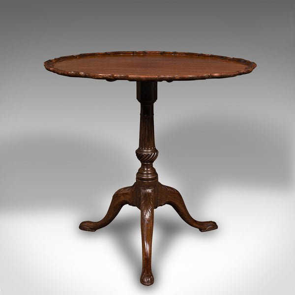 Antique Pie Crust Lamp Table, English, Tilt Top, Occasional, Victorian, C.1870