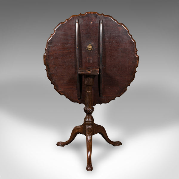 Antique Pie Crust Lamp Table, English, Tilt Top, Occasional, Victorian, C.1870