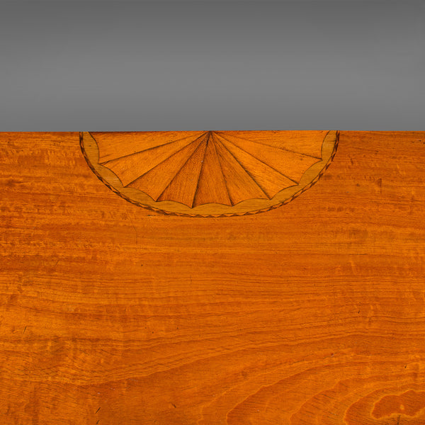 Antique Demi Lune Crystal Cabinet, English, Table, Georgian Revival, Victorian