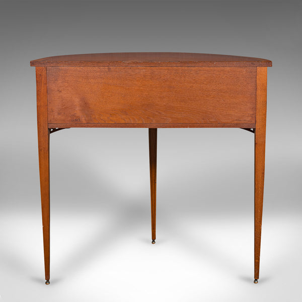 Antique Demi Lune Crystal Cabinet, English, Table, Georgian Revival, Victorian