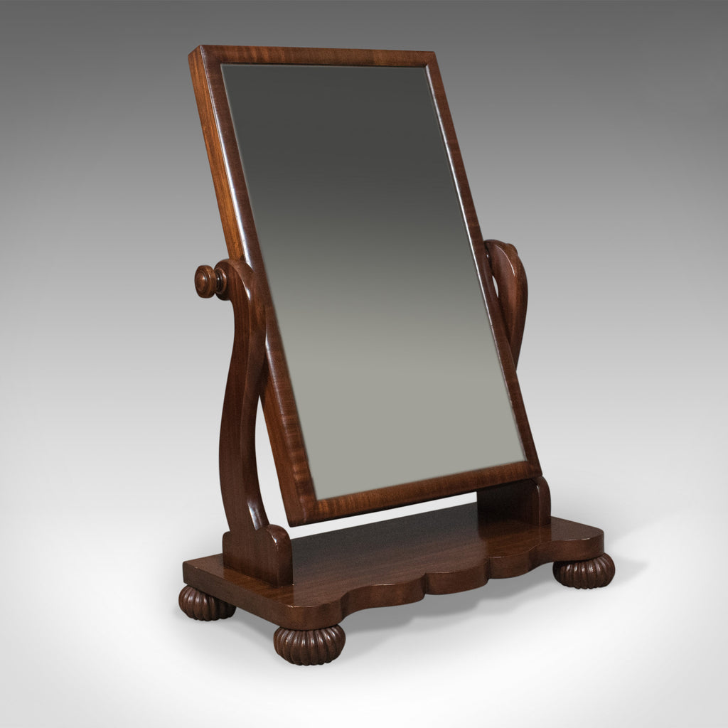 Large Antique Platform Mirror, Mahogany, English, Victorian Vanity Circa 1860 - London Fine Antiques