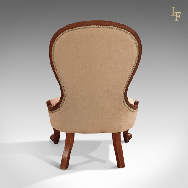 Antique Salon Chair, Victorian Button Back c.1840 - London Fine Antiques