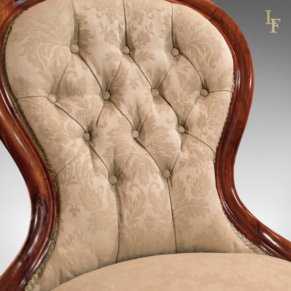 Antique Salon Chair, Victorian Button Back c.1840 - London Fine Antiques