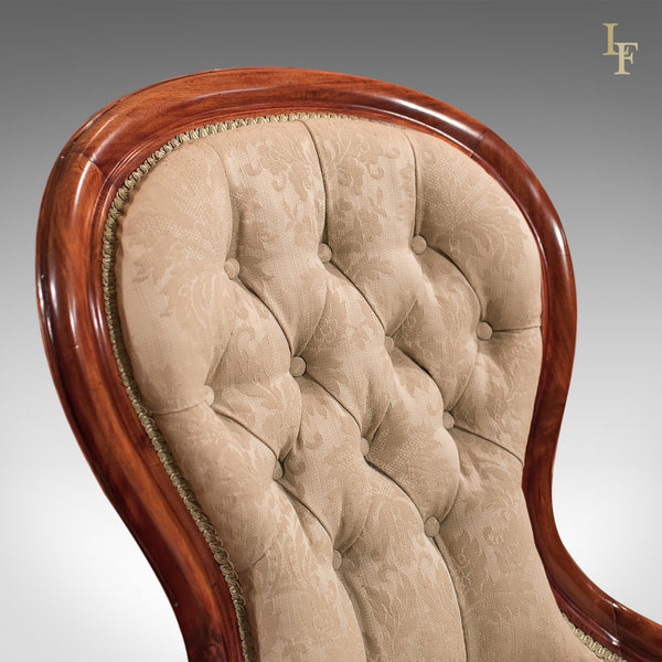 Antique Salon Chair, Victorian Button Back c.1840 - London Fine Antiques