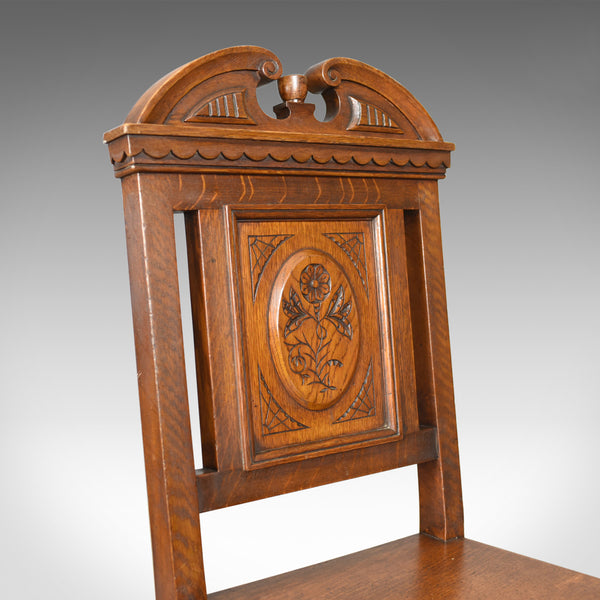 Antique Hall Chair, Oak, Scottish, Victorian, Side, 19th Century, Circa 1870 - London Fine Antiques