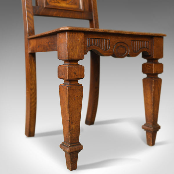 Antique Hall Chair, Oak, Scottish, Victorian, Side, 19th Century, Circa 1870 - London Fine Antiques