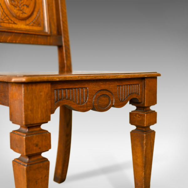 Antique Hall Chair, Oak, Scottish, Victorian, Side, 19th Century, Circa 1870 - London Fine Antiques