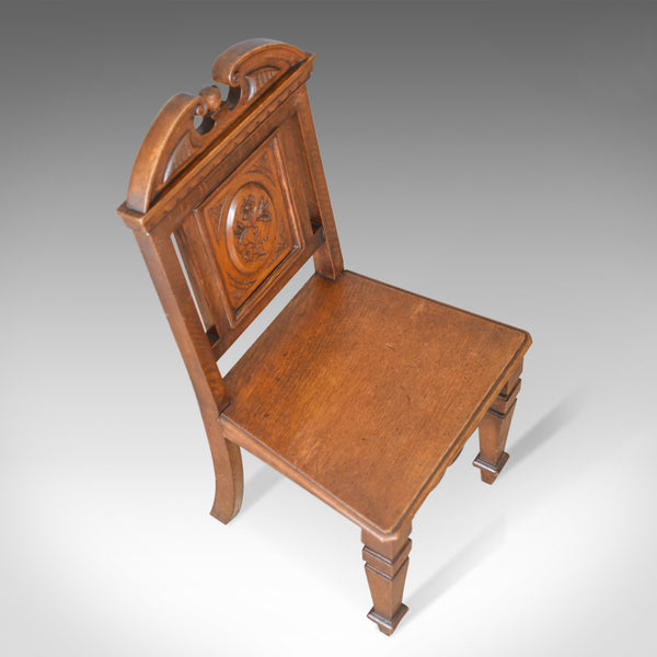 Antique Hall Chair, Oak, Scottish, Victorian, Side, 19th Century, Circa 1870 - London Fine Antiques