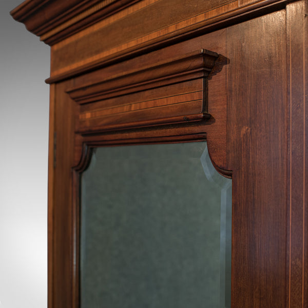 Antique Mirrored Wardrobe, English, Edwardian, Mahogany, Compactum, Circa 1910 - London Fine Antiques