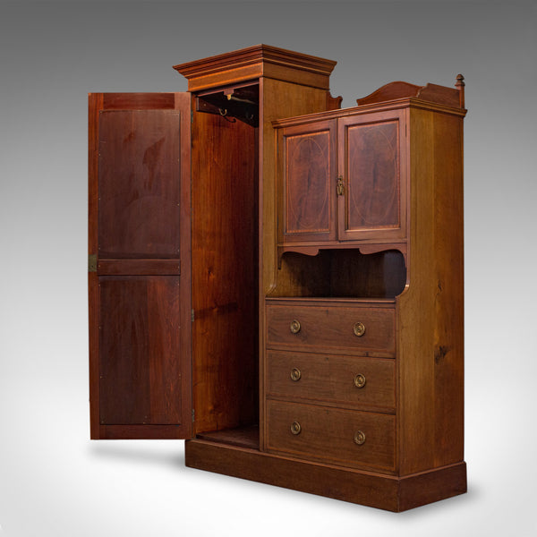Antique Mirrored Wardrobe, English, Edwardian, Mahogany, Compactum, Circa 1910 - London Fine Antiques