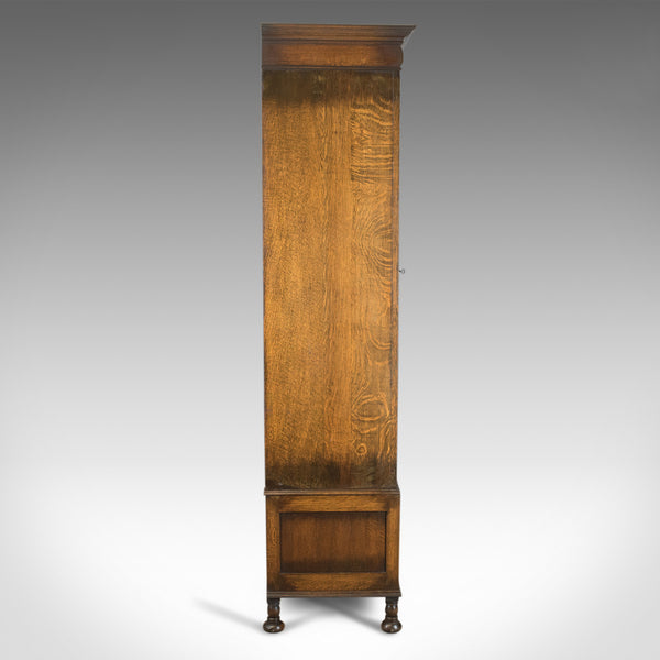 Antique Wardrobe, English Oak Mirror Door Compactum Gothic Overtones Circa 1910 - London Fine Antiques